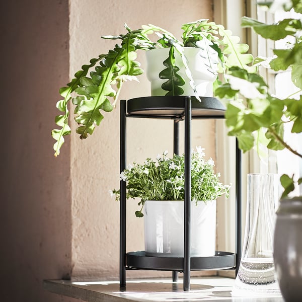 OLIVBLAD plant stand, in/outdoor black, 35 cm