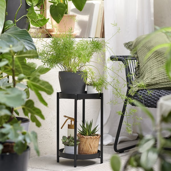 OLIVBLAD plant stand, in/outdoor black, 35 cm