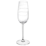 OLIVDUVA champagne glass, clear glass/spiral, 22 cl