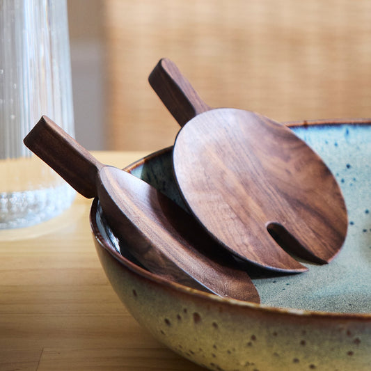 OLIVTRAST 2-piece serving set, walnut, 16 cm
