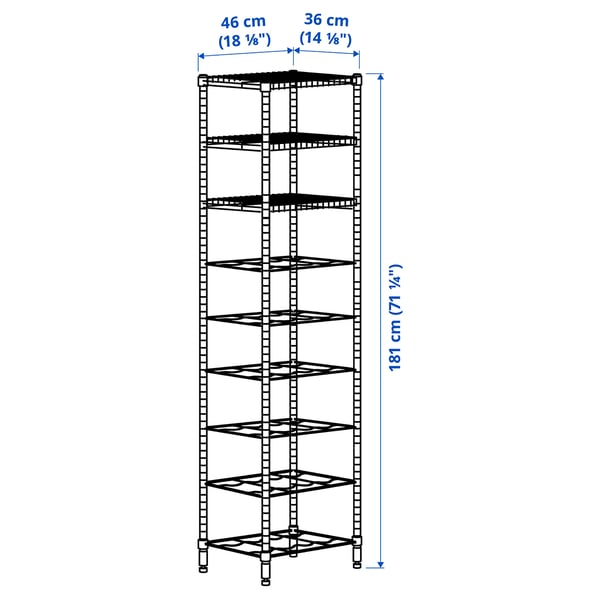 OMAR shelving unit, 46x36x181 cm