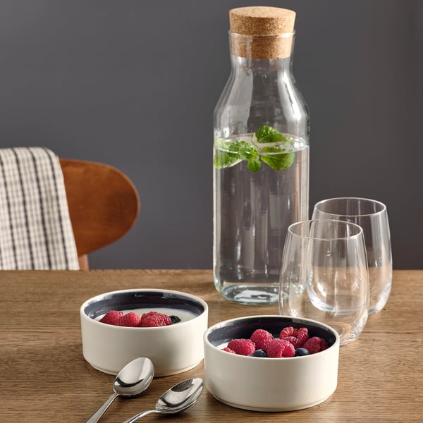 OMBONAD bowl, dark grey, 11 cm, 2 pack