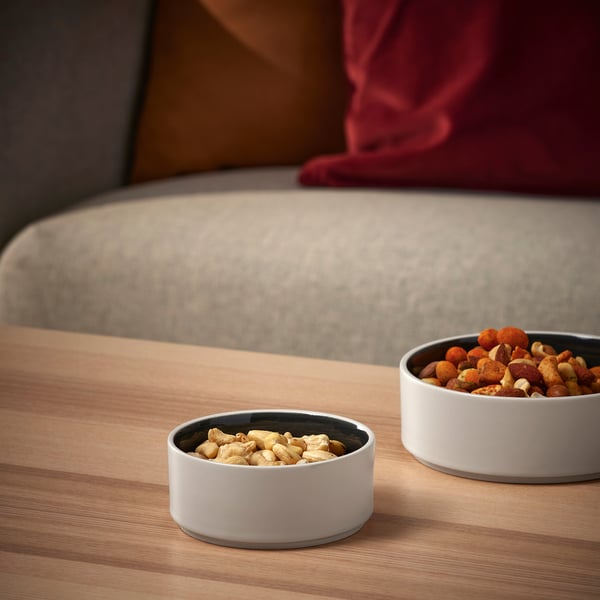 OMBONAD bowl, dark grey, 11 cm, 2 pack