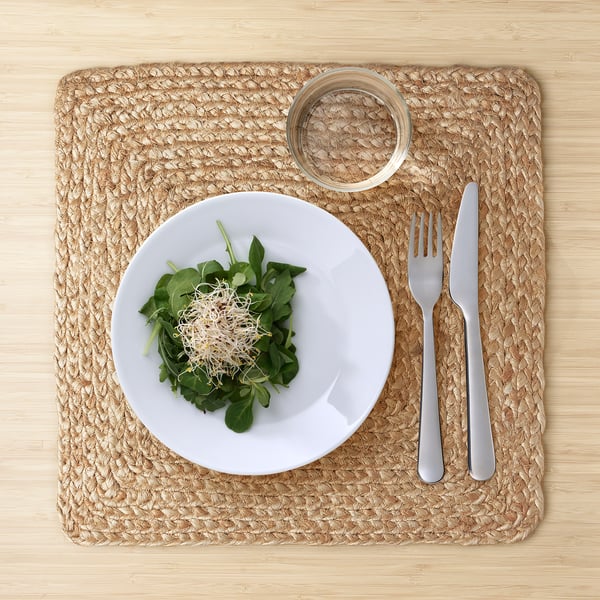 OMBONAD place mat, jute braided, 37x37 cm