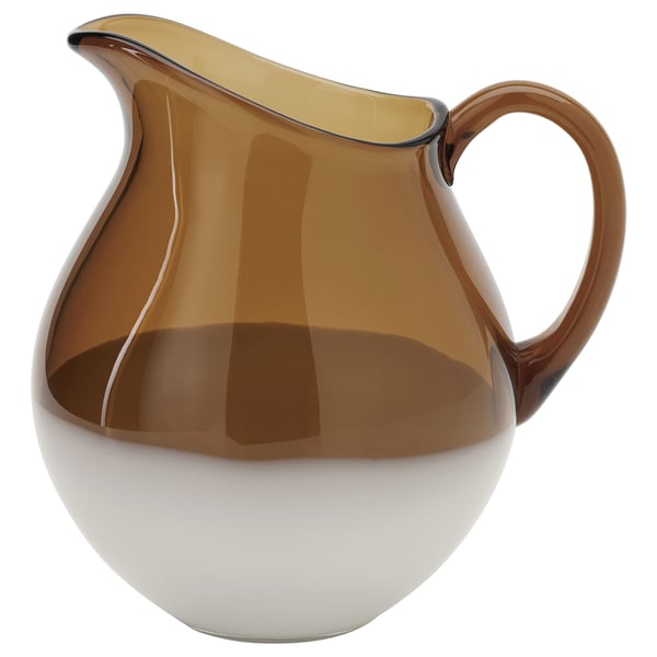 OMMJÄNGE jug, glass/brown, 2.7 l