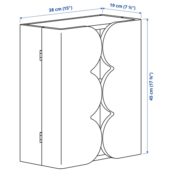 OMMJÄNGE cabinet w 2 doors and 1 shelf, pink orange/stained, 38x45 cm