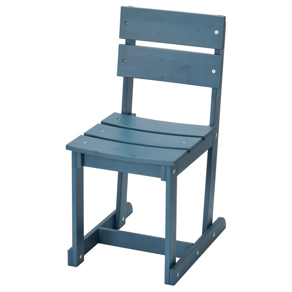 OMMJÄNGE chair, stained/blue, 40x83x53 cm