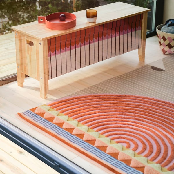 OMMJÄNGE rug, flatwoven, multicolour, 140x200 cm