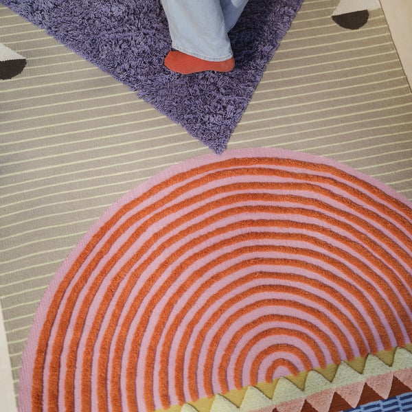 OMMJÄNGE rug, flatwoven, multicolour, 140x200 cm