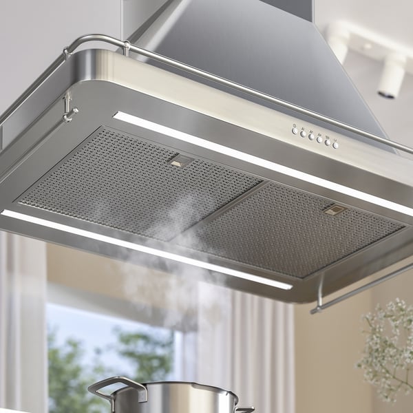 OMNEJD ceiling-mounted extractor hood, stainless steel, 90 cm