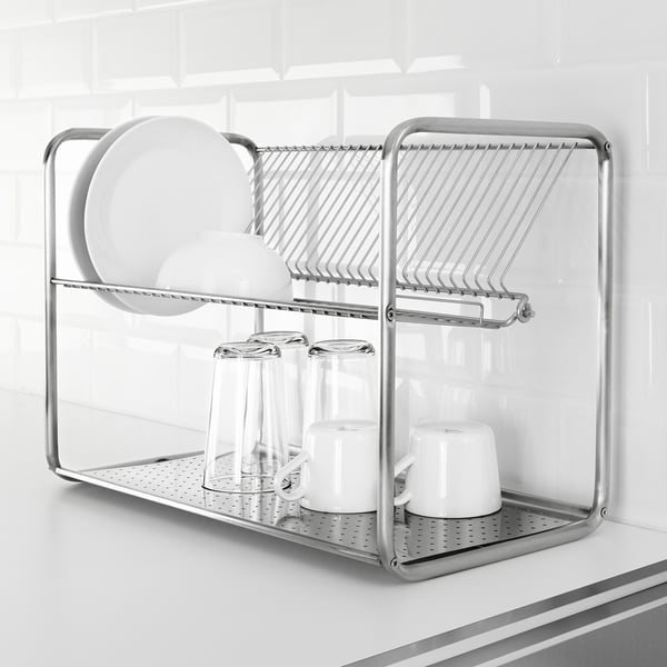 ORDNING dish drainer, stainless steel, 50x27x36 cm