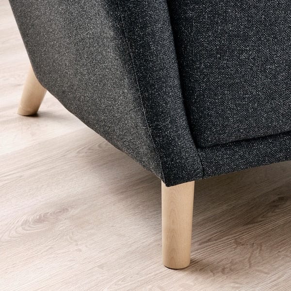 Ikea OSKARSHAMN - Armchair with footstool, Gunnared black/grey ,