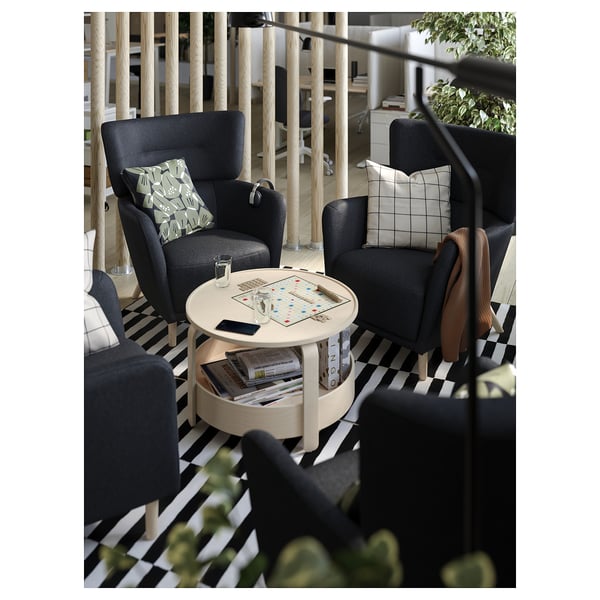 OSKARSHAMN wing chair, Gunnared black-grey, 82x99x86 cm