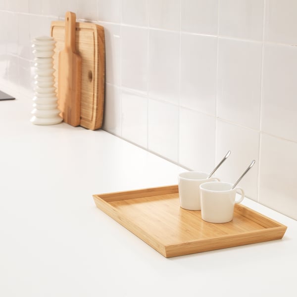 OSTBIT tray, bamboo, 25x33 cm