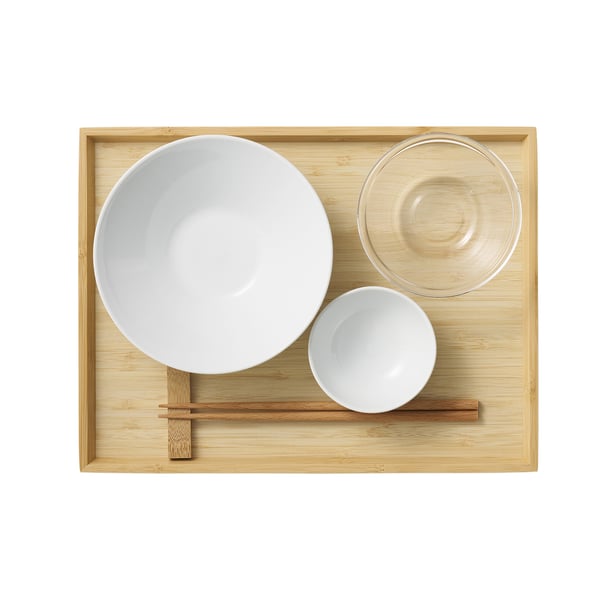 OSTBIT tray, bamboo, 25x33 cm