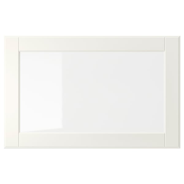 OSTVIK glass door, white/clear glass, 60x38 cm