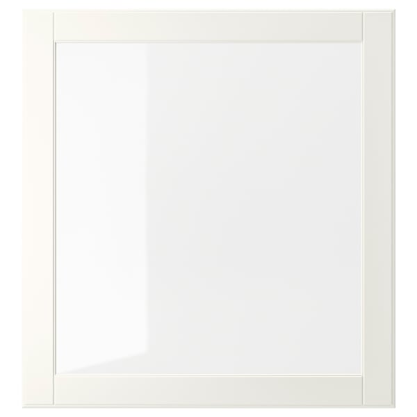OSTVIK glass door, white/clear glass, 60x64 cm