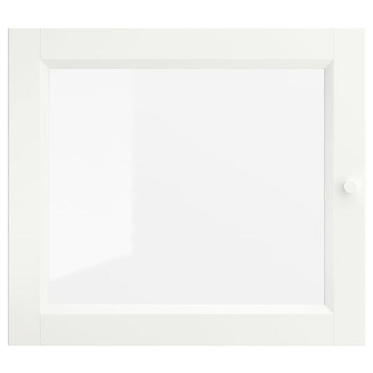 OXBERG glass door, white, 40x35 cm