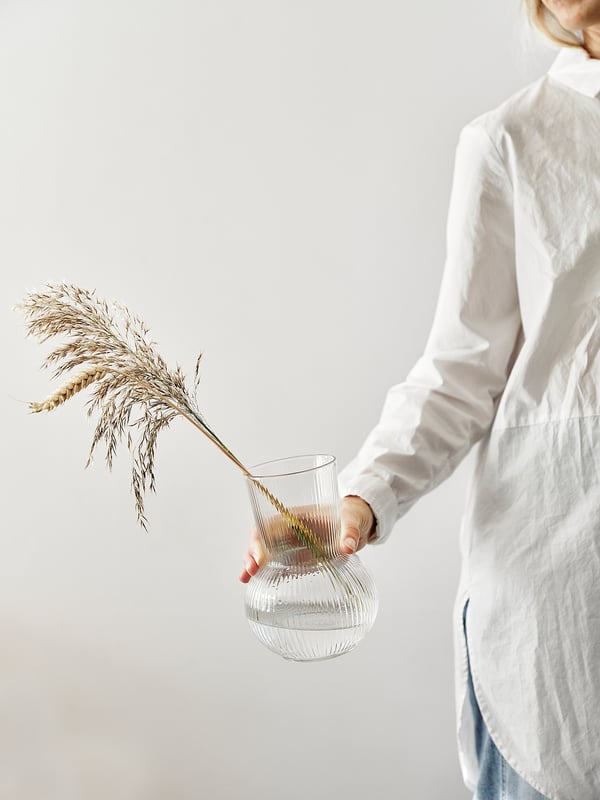 PÅDRAG vase, clear glass, 17 cm