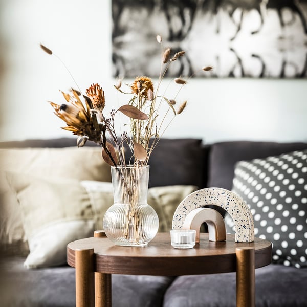 PÅDRAG vase, clear glass, 17 cm