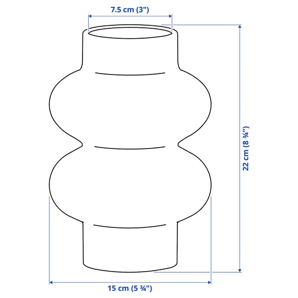 PÄRLHÄGG vase, yellow-beige, 22 cm