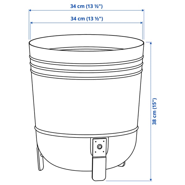 PÄRLRÖNN plant pot, in/outdoor/black, 34 cm