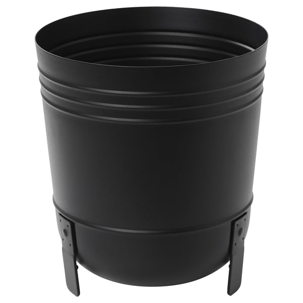 PÄRLRÖNN plant pot, in/outdoor/black, 24 cm