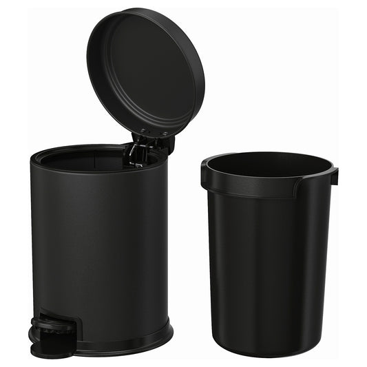 PÄRLSLINKE waste bin, black, 3 l