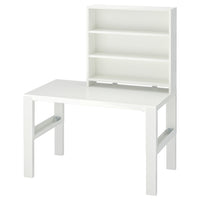 PÅHL desk with shelf unit, height adjustable white, 96x58 cm