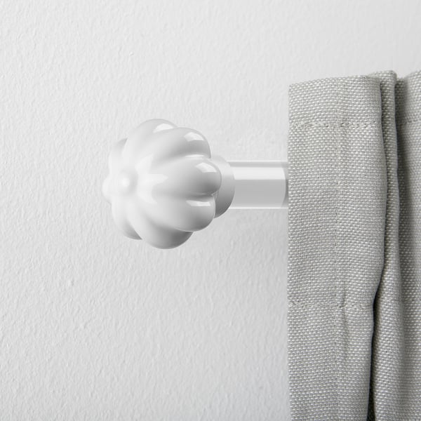 PALPMOSSMAL finials, 1 pair, white, 6 cm