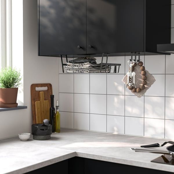 PÅLYCKE clip-on hook rack, anthracite, 12x1 cm
