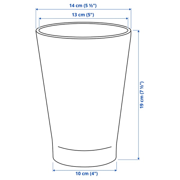PAPAJA plant pot, white, 12x19 cm