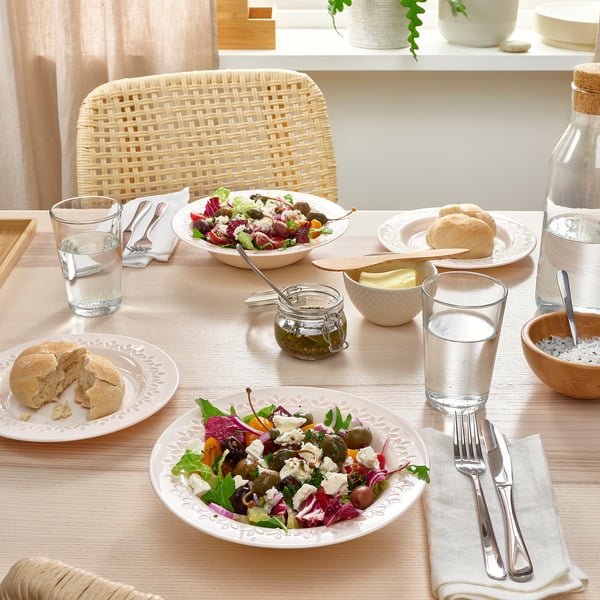 PARADISISK deep plate, off-white, 22 cm, 4 pack