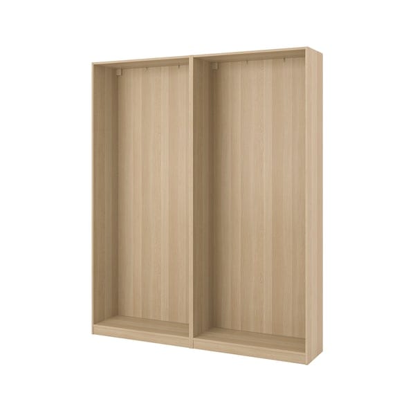 Ikea PAX - 2 wardrobe frames, oak effect with white stain,200x35x236 cm
