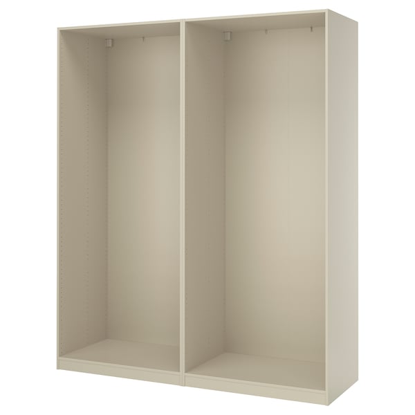 PAX - PAX 2 wardrobe frames, grey-beige, 200x58x236 cm