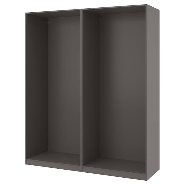 Ikea PAX - 2 wardrobe frames, dark grey,200x58x236 cm