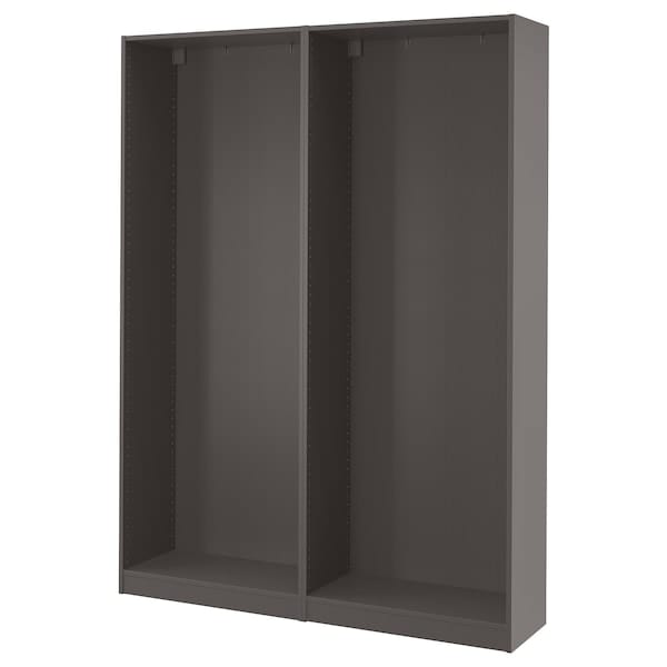 Ikea PAX - 2 wardrobe frames, dark grey,150x35x201 cm
