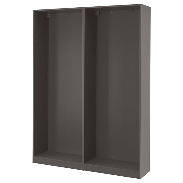 PAX 2 wardrobe frames, dark grey, 150x35x201 cm