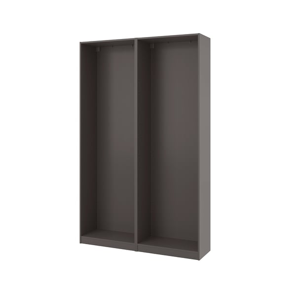 PAX 2 wardrobe frames, dark grey, 150x35x236 cm