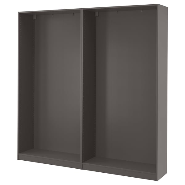 PAX 2 wardrobe frames, dark grey, 200x35x201 cm