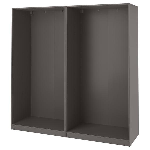 PAX 2 wardrobe frames, dark grey, 200x58x201 cm