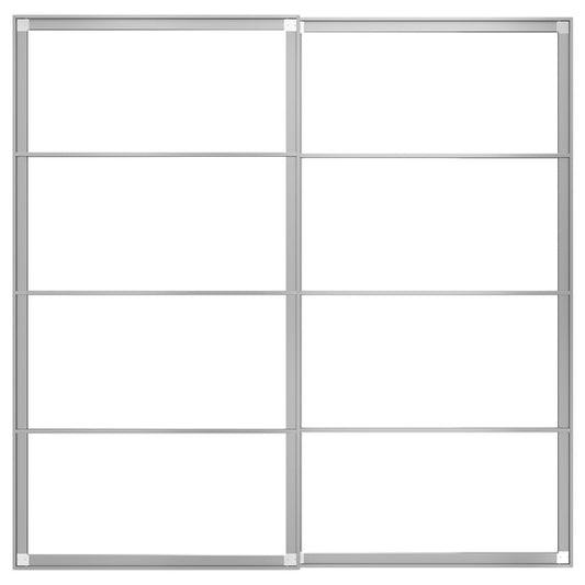 PAX pair of sliding door frames w rail, aluminium, 200x201 cm