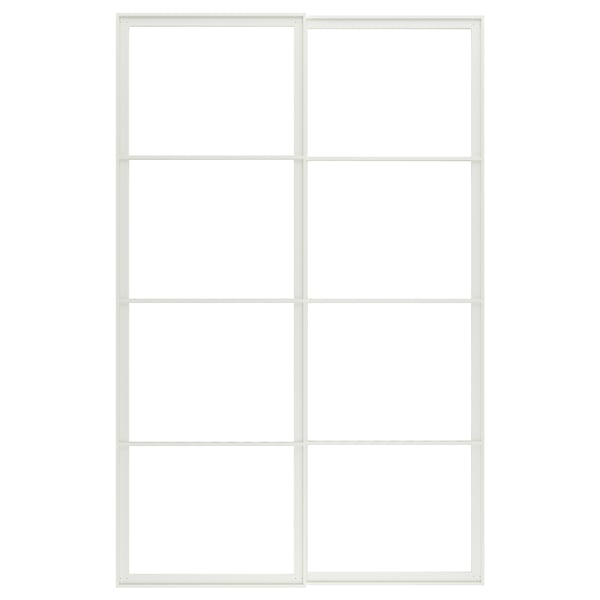 PAX pair of sliding door frames w rail, white, 150x236 cm