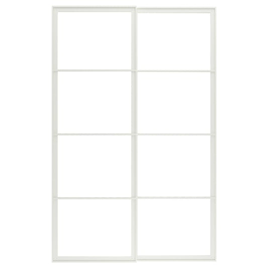 PAX pair of sliding door frames w rail, white, 150x236 cm