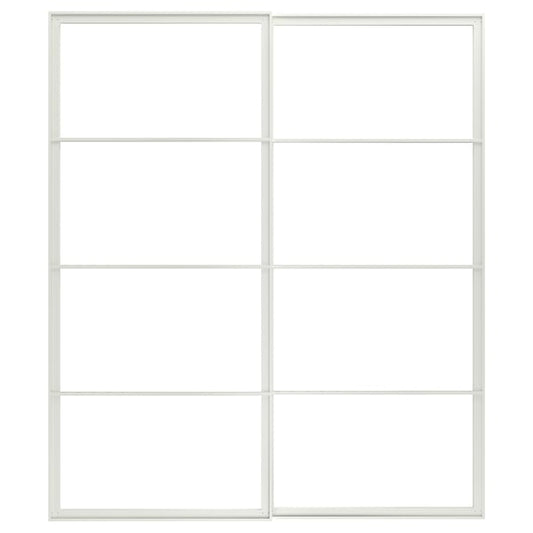 PAX pair of sliding door frames w rail, white, 200x236 cm