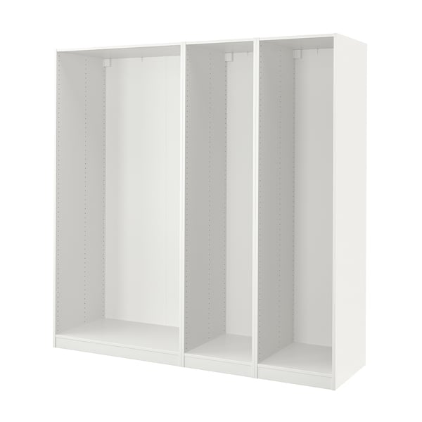 PAX 3 wardrobe frames, white, 200x58x201 cm