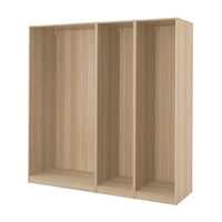 PAX 3 wardrobe frames, white stained oak, 200x58x201 cm