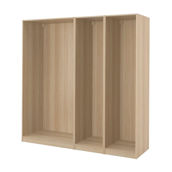 Ikea PAX - 3 wardrobe frames, oak with white stain,200x58x201 cm