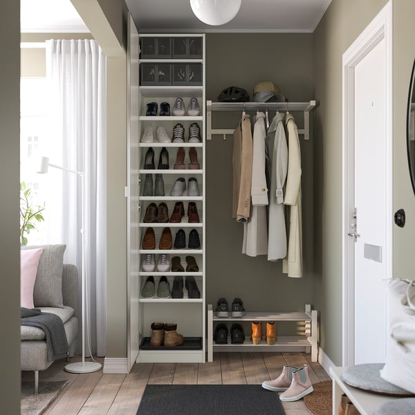 PAX / ÅHEIM wardrobe combination, white/mirror glass, 50x38x236 cm