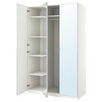 PAX / ÅHEIM wardrobe combination, white/mirror glass, 150x60x236 cm